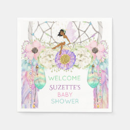 Ethnic Fairy Dream Catcher Feather Lavender Pink Serviette