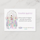 Ethnic Fairy Dream Catcher Feathers Diaper Raffles Begleitkarte (Vorderseite)