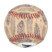 Ethnic Feather Kontur Muster Baseball (Rückseite)