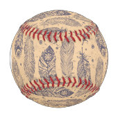 Ethnic Feather Kontur Muster Baseball (Vorderseite)