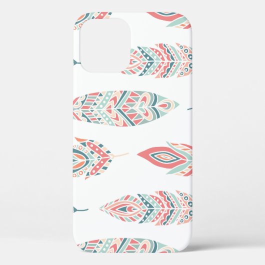Ethnic Feathers Hand Drawn Illustration Case-Mate iPhone Hülle (Rückseite)