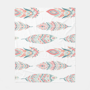 Ethnic Feathers Hand Drawn Illustration Fleecedecke