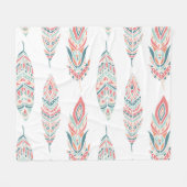 Ethnic Feathers Hand Drawn Illustration Fleecedecke (Vorderseite (Horizontal))