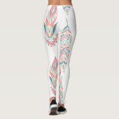 Ethnic Feathers Hand Drawn Illustration Leggings (Rückseite)