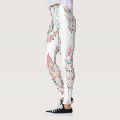 Ethnic Feathers Hand Drawn Illustration Leggings (Links)