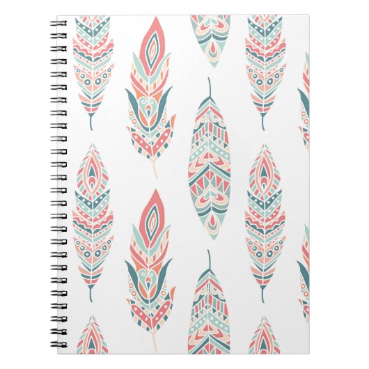 Ethnic Feathers Hand Drawn Illustration Notizblock (Vorderseite)