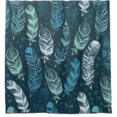 Ethnic feathers seamless pattern duschvorhang (Vorderseite)