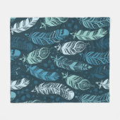 Ethnic feathers seamless pattern fleecedecke (Vorderseite (Horizontal))