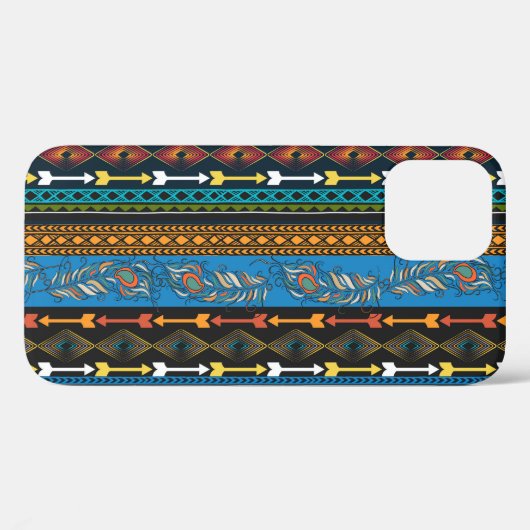 Ethnic Feathers: Stickerei Boho Chic Case-Mate iPhone Hülle (Rückseite (Horizontal))