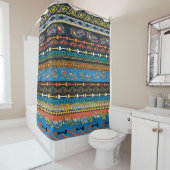 Ethnic Feathers: Stickerei Boho Chic Duschvorhang (Beispiel)