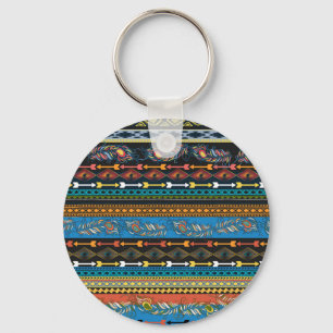 Ethnic Feathers: Stickerei Boho Chic Schlüsselanhänger