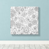 Ethnic Floral Doodle 6 Leinwanddruck (Insitu (Holzboden))