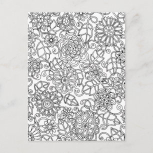 Ethnic Floral Doodle Postkarte