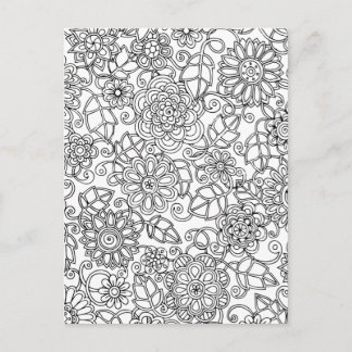 Ethnic Floral Doodle Postkarte
