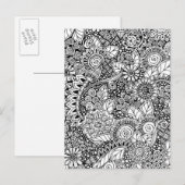 Ethnic Floral Inspiriert Postkarte (Vorne/Hinten)