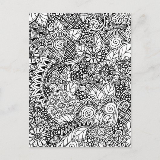 Ethnic Floral Inspiriert Postkarte (Vorderseite)