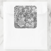 Ethnic Floral Inspiriert Quadratischer Aufkleber (Tasche)