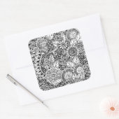 Ethnic Floral Inspiriert Quadratischer Aufkleber (Umschlag)
