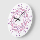 Ethnic floral pink mandala große wanduhr (Winkel)