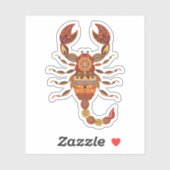 Ethnic Floral Scorpion Aufkleber (Blatt)
