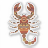 Ethnic Floral Scorpion Aufkleber (Vorderseite)
