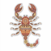 Ethnic Floral Scorpion Aufkleber (Vorderseite)