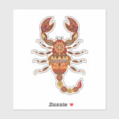 Ethnic Floral Scorpion Aufkleber (Blatt)