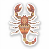 Ethnic Floral Scorpion Aufkleber (Vorderseite)