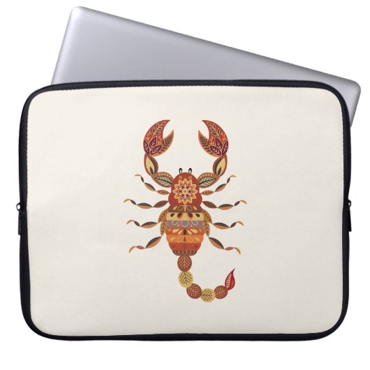 Ethnic Floral Scorpion Laptopschutzhülle (Vorderseite)