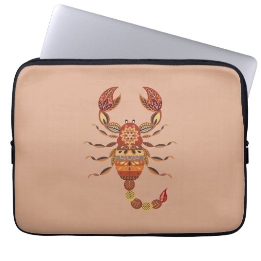 Ethnic Floral Scorpion Laptopschutzhülle (Vorderseite)