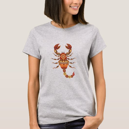Ethnic Floral Scorpion T-Shirt (Vorderseite)