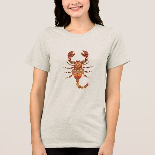Ethnic Floral Scorpion Tri-Blend Shirt (Vorderseite)