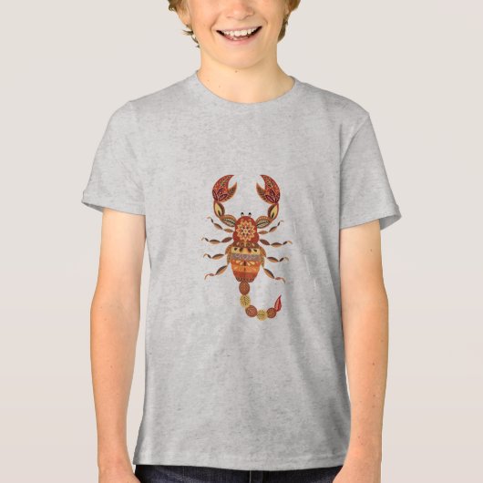 Ethnic Floral Scorpion Tri-Blend Shirt (Vorderseite)