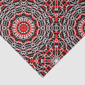 Ethnic Folk Bohemisch Red Black and White Pattern Seidenpapier (Ausschnitt)