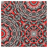 Ethnic Folk Bohemisch Red Black and White Pattern Stoff (Nahaufnahme)