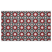 Ethnic Folk Boho Schwarz-weiß geometrisches Muster Stoff (Fat Quarter (45,7 x 55,9 cm))