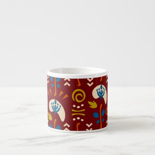 Ethnic Folk Floral Pattern Espressotasse (Vorderseite)