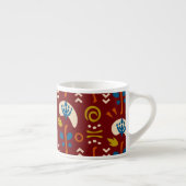 Ethnic Folk Floral Pattern Espressotasse (Rechts)