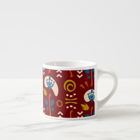 Ethnic Folk Floral Pattern Espressotasse (Rechts)