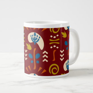 Ethnic Folk Floral Pattern Jumbo-Tasse