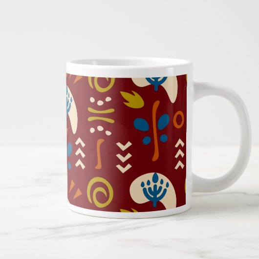 Ethnic Folk Floral Pattern Jumbo-Tasse (Rechts)