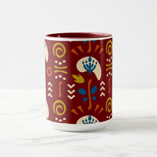 Ethnic Folk Floral Pattern Tasse (Zentrum)
