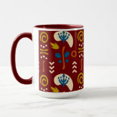 Ethnic Folk Floral Pattern Tasse (Links)