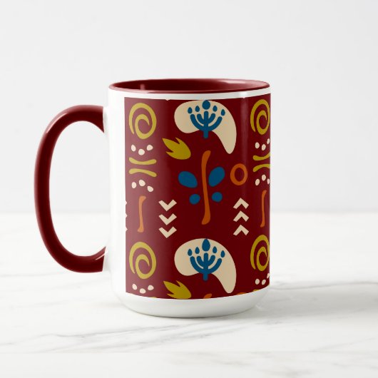 Ethnic Folk Floral Pattern Tasse (Links)
