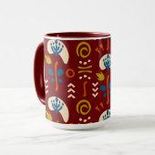 Ethnic Folk Floral Pattern Tasse (Vorderseite Links)