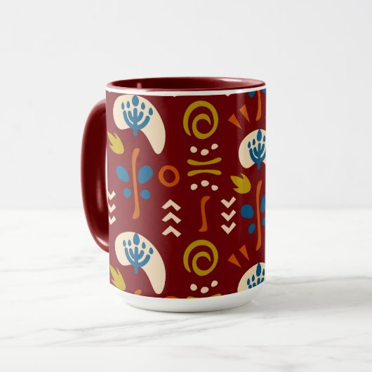 Ethnic Folk Floral Pattern Tasse (Vorderseite Links)