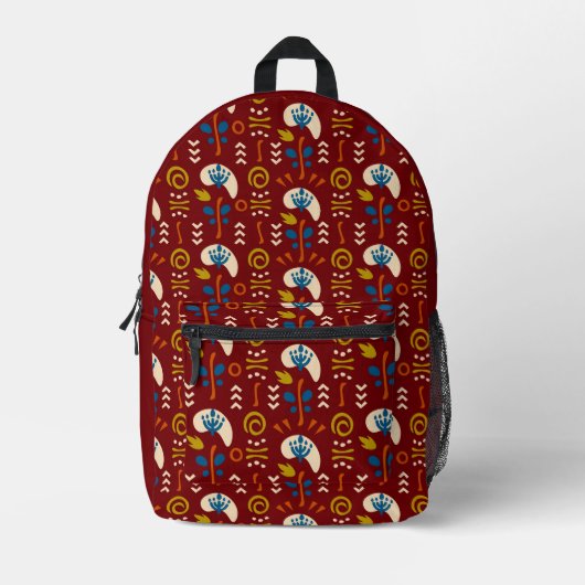 Ethnic Folk Pattern Bedruckter Rucksack (Vorderseite)