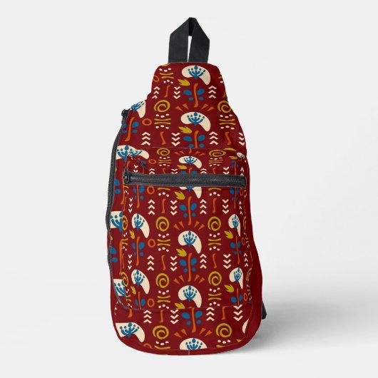 Ethnic Folk Pattern Crossbody Bag (Vorderseite)
