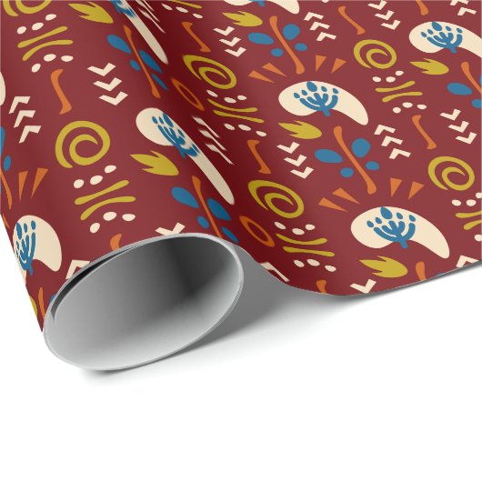 Ethnic Folk Pattern Geschenkpapier (Rolleneckpunkt)