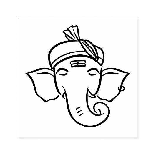 Ethnic Ganesha | Indian God Drawing Gummistempel (Prägung)